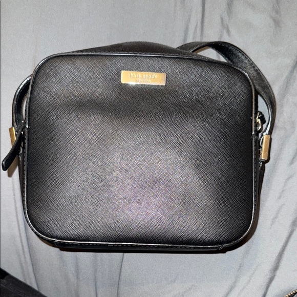 kate spade Handbags - Kate Spade Black Messenger Bag with Smooth Leather and Gold Hardware